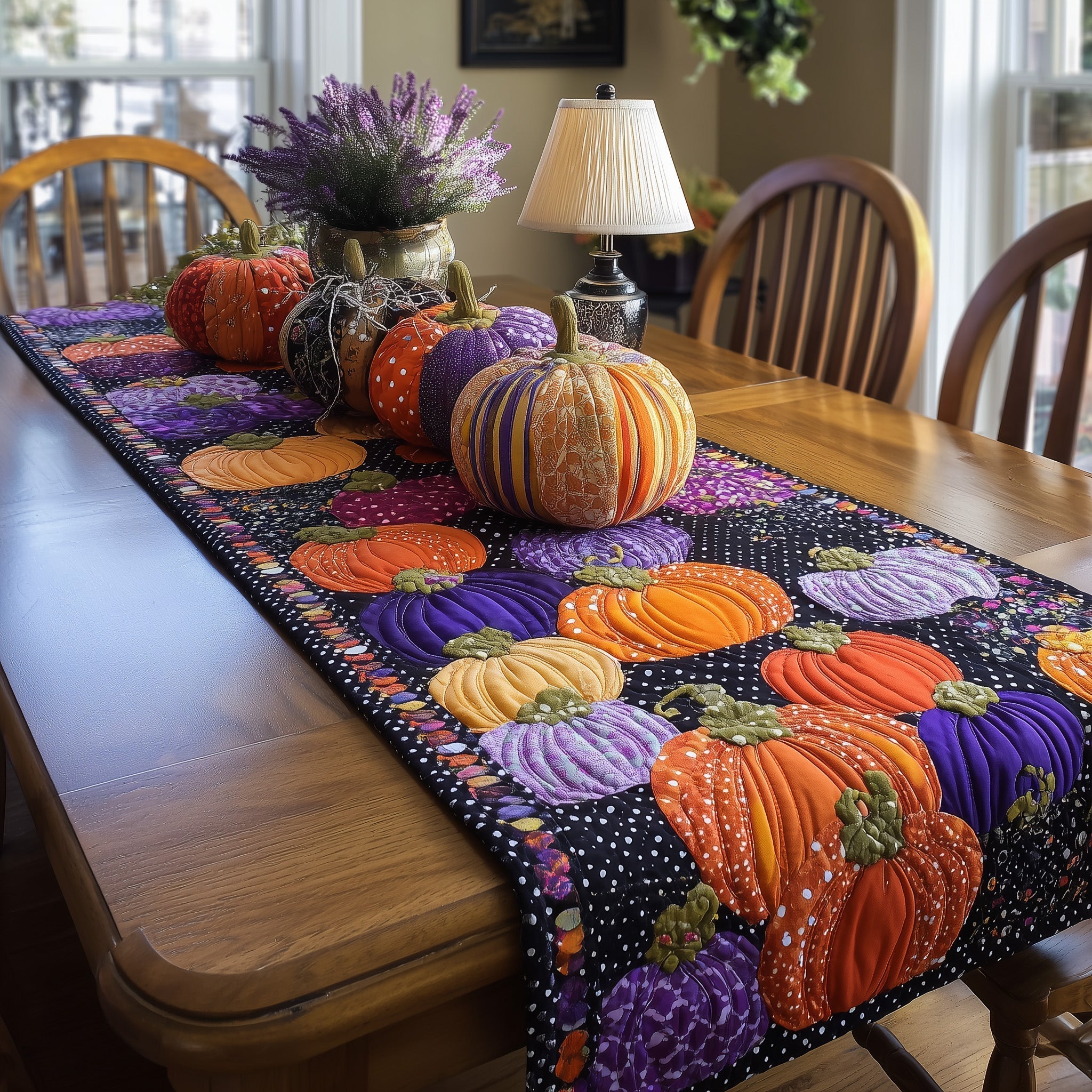 Pumpkin Spice Quilted Table Runner, Easter Table Runner, Spring Table Runner, Mother's Day Gifts