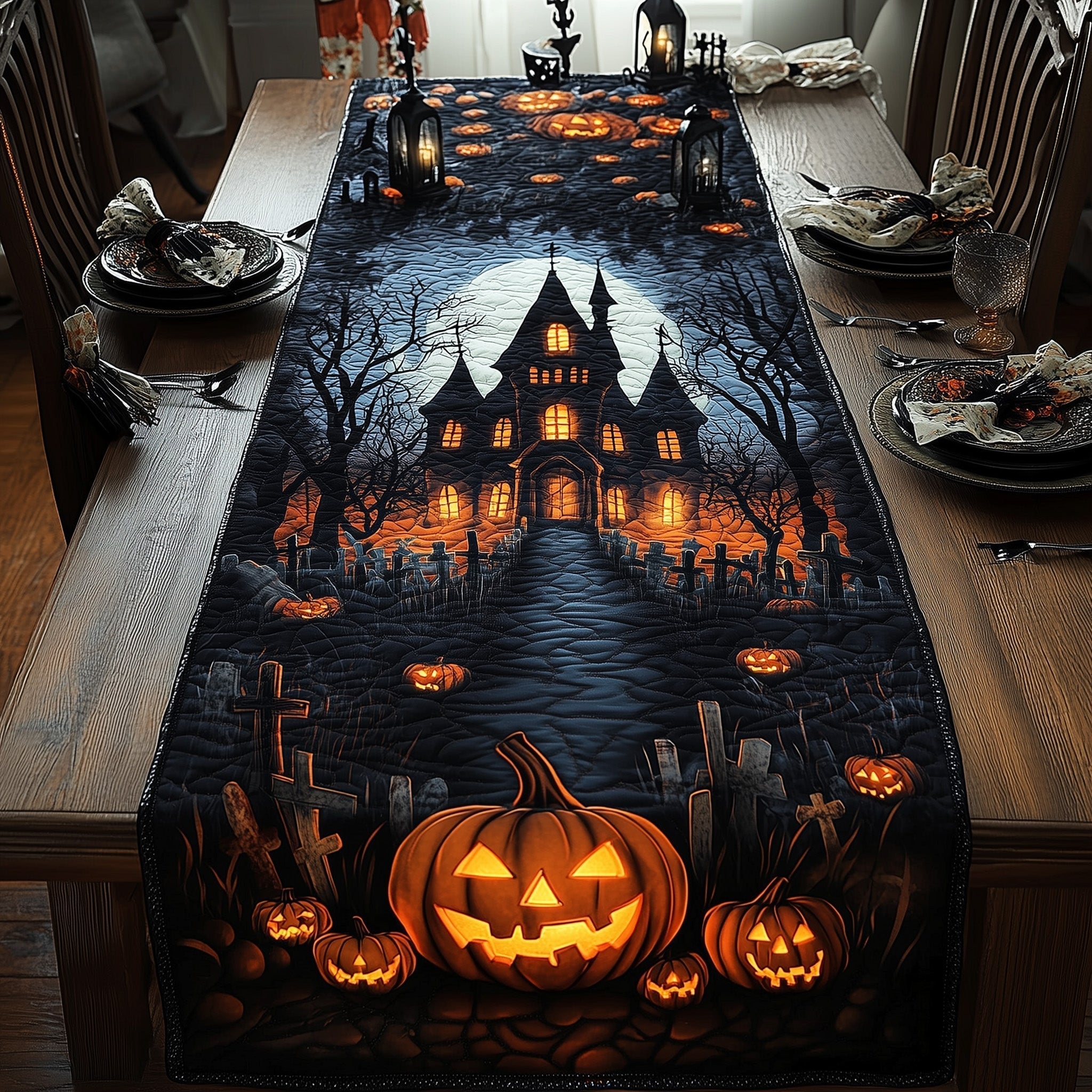 Hexed Homestead Quilted Table Runner, Easter Table Runner, Spring Table Runner, Mother's Day Gifts