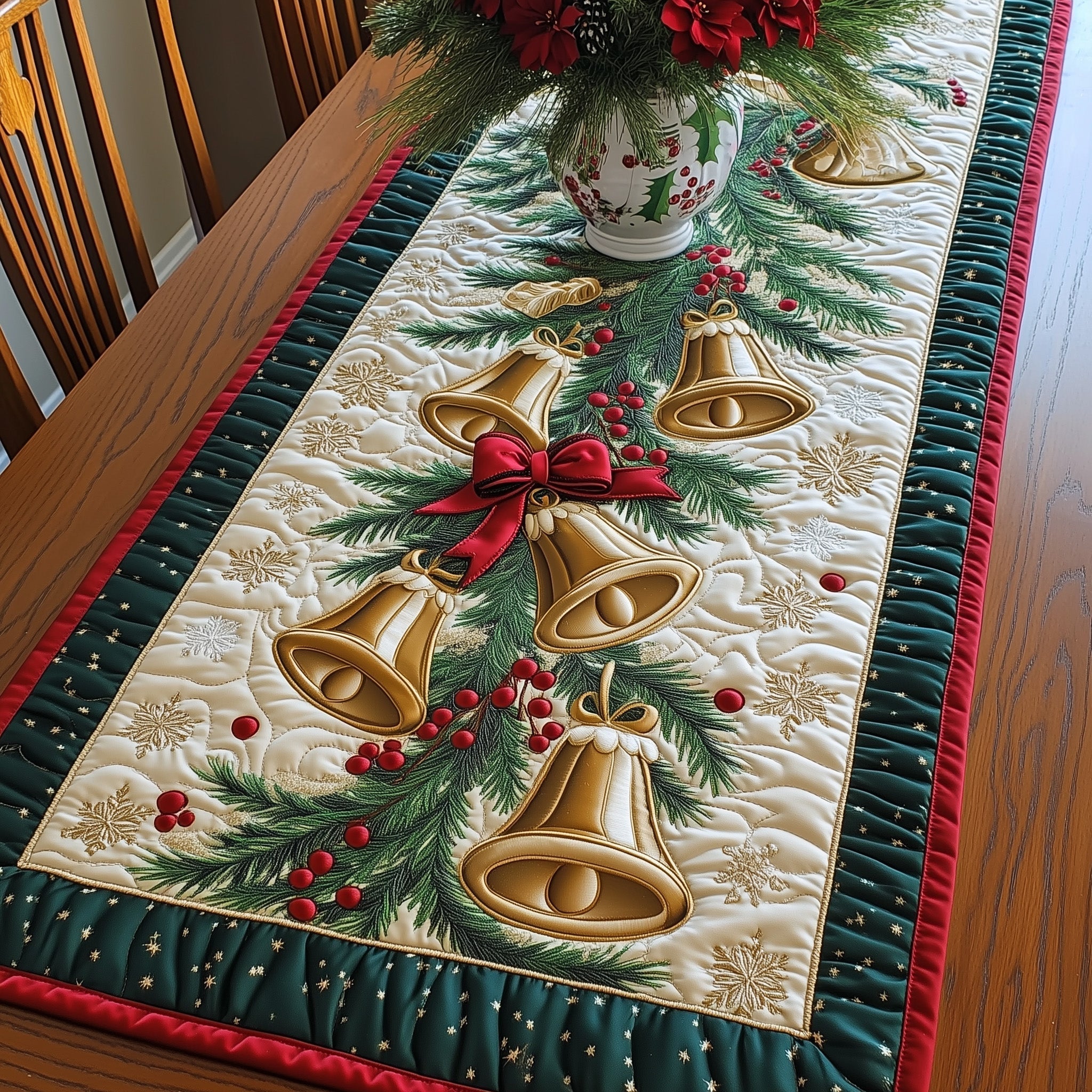 Yuletide Vibes Quilted Table Runner, Easter Table Runner, Spring Table Runner, Mother's Day Gifts