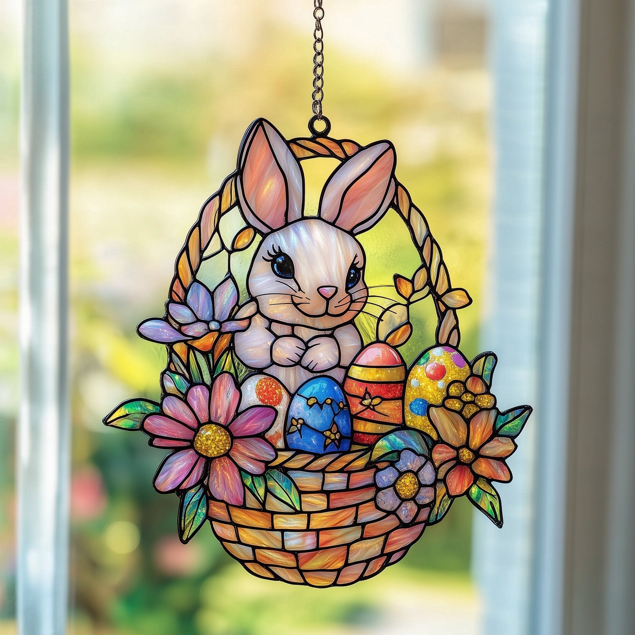 Easter Rabbit Acrylic Suncatcher, Easter Decor, Easter Gift