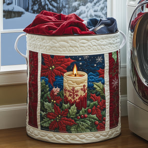 Christmas Poinsettia Candle laundry basket