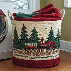 Santa Christmas Train laundry basket