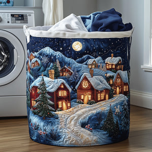 Moonlit Christmas Village laundry basket