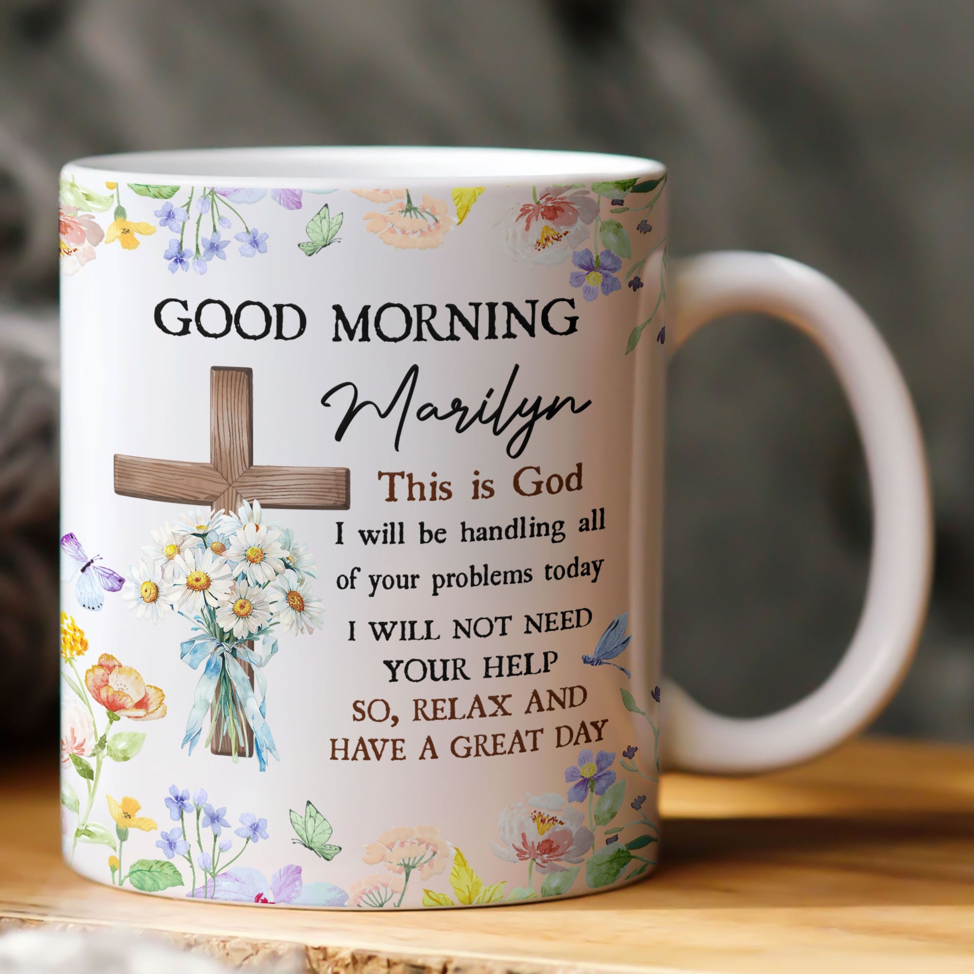 Good Morning This Is God Custom Mug, Birth Month Flower Classic Cup, Unique Birthday Gift Idea