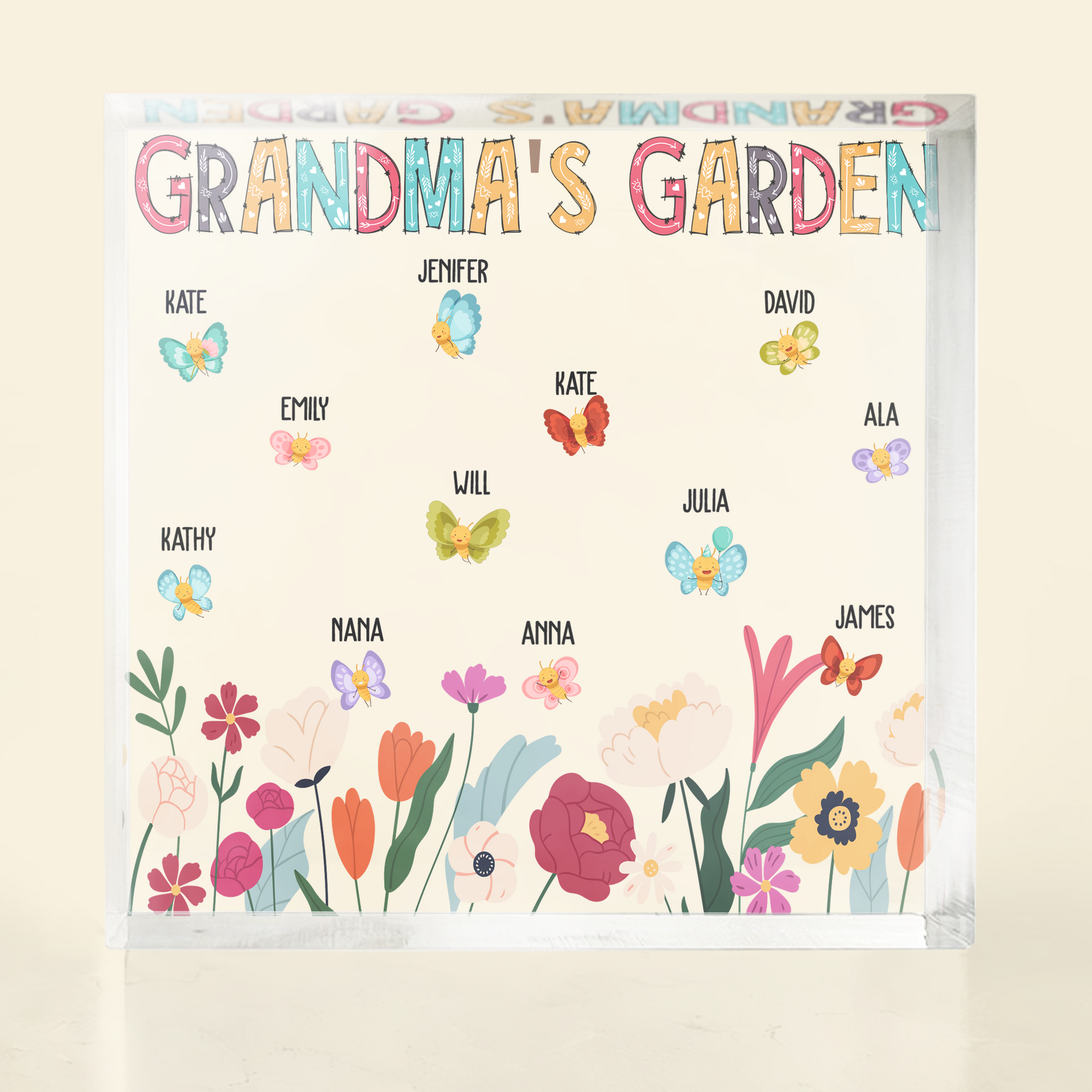 Grandma's Garden Custom Acrylic Plaque, Mother's Day Gift, Gift For Mom And Grandma