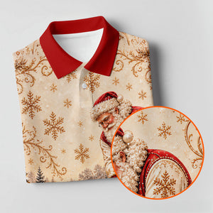 Christmas Vintage Santa Winter Golf Shirt, Golf Gifts For Men, Mens Golf Apparel
