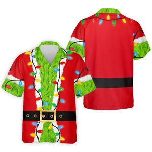 Christmas Green Furry Santa Suit Golf Shirt, Golf Shirts For Men, Golf Polo For Men