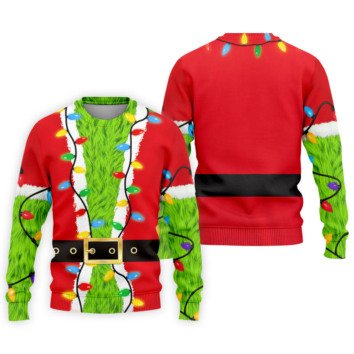 Christmas Green Furry Santa Suit Golf Shirt, Golf Shirts For Men, Golf Polo For Men