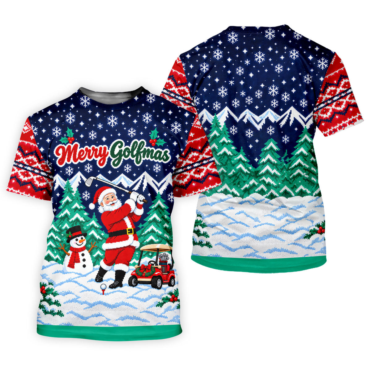 Christmas Merry Golfmas Santa Golf Shirt, Golf Shirts For Men, Mens Golf Clothing