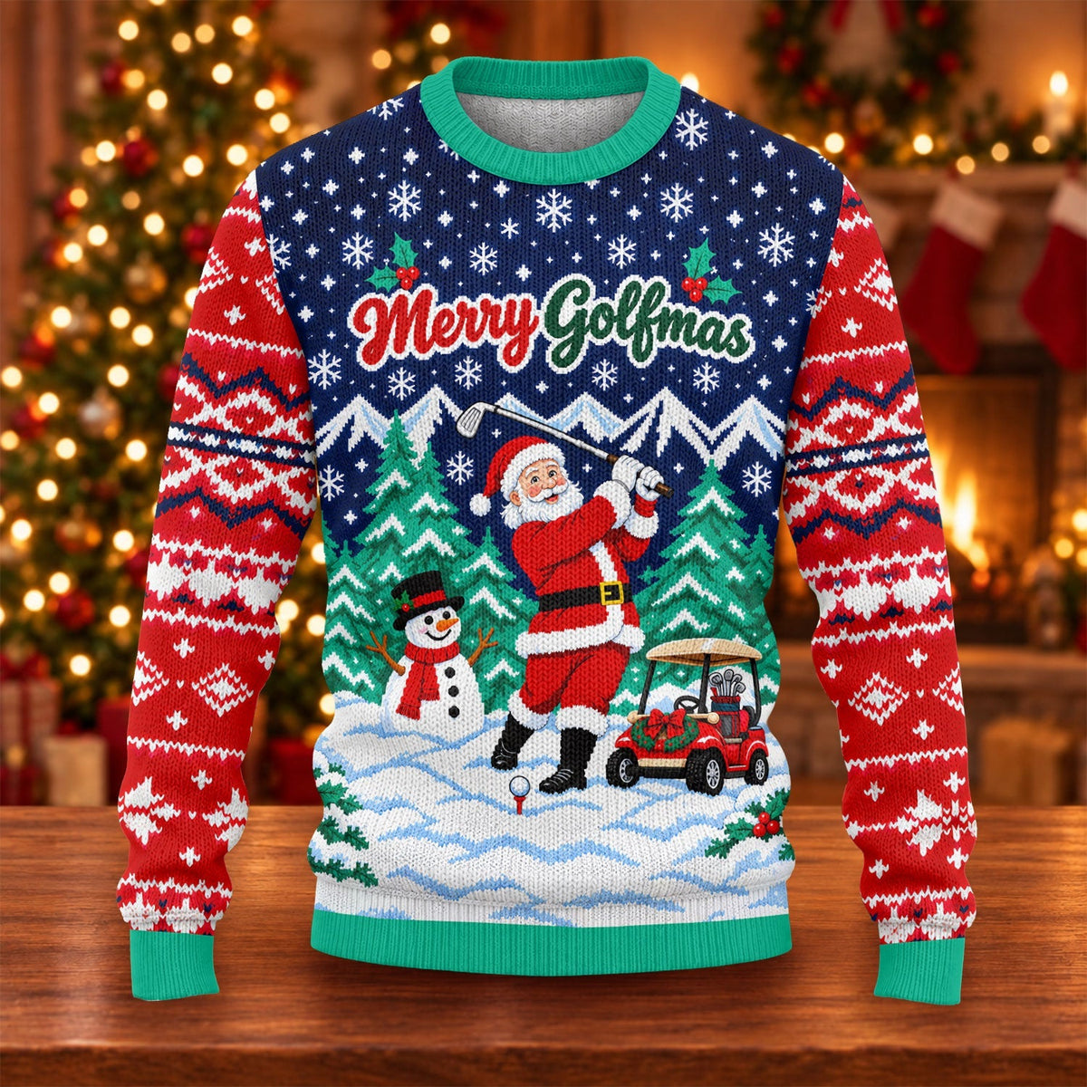 Christmas Merry Golfmas Santa Ugly Sweater, Ugly Sweater Party, Funny Holiday Sweater