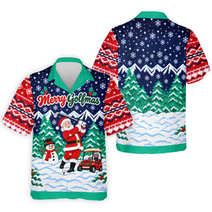 Christmas Merry Golfmas Santa Golf Shirt, Golf Shirts For Men, Mens Golf Clothing