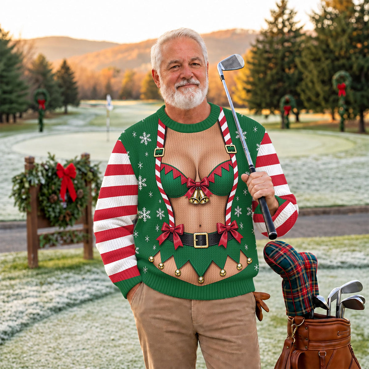 Funny Elf Costume Ugly Christmas Sweater - view 3