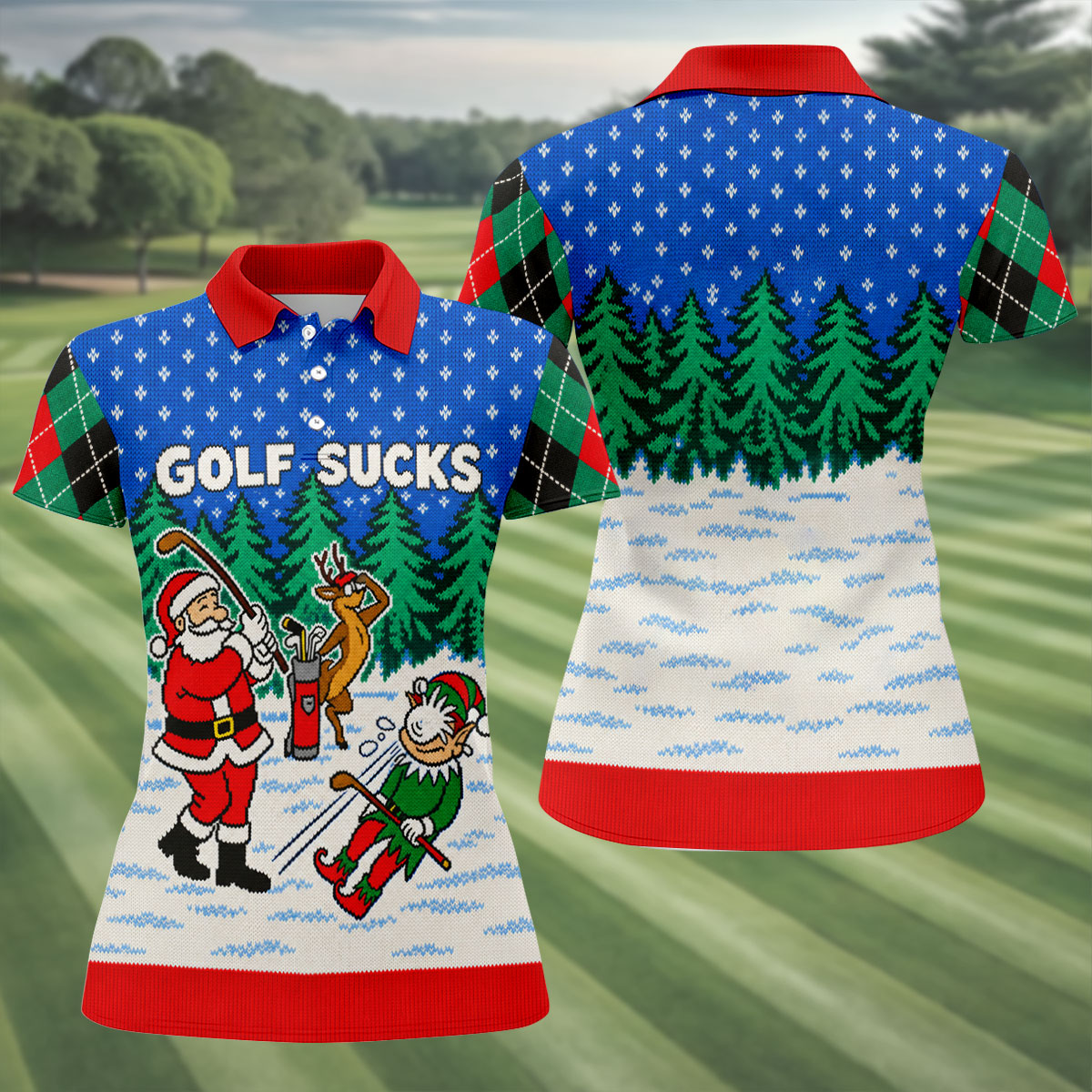 Christmas Golf Sucks Santa Golf Shirt, Womens Golf Apparel, Golf Shirts For Women