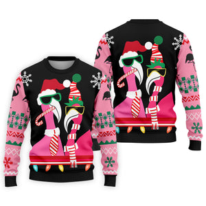Pink flamingo Christmas pattern - Men - Sweatshirt