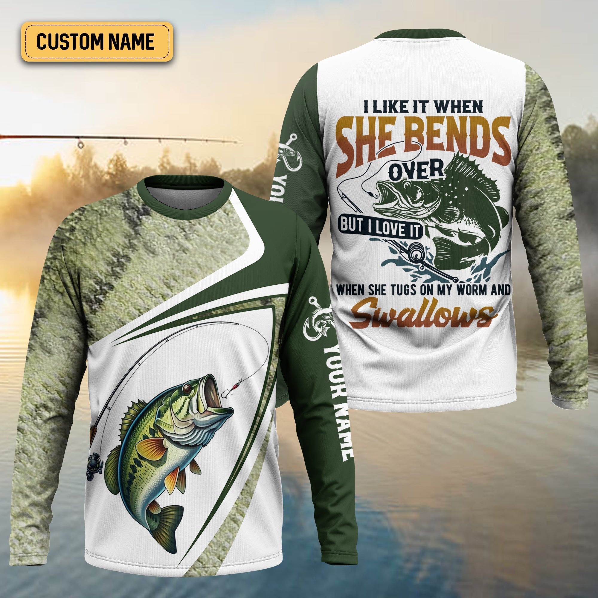 Camo Fishing Shirt, UPF Fishing Shirts, Funny Fishing Shirts For Men, Long Sleeve Fishing Shirts