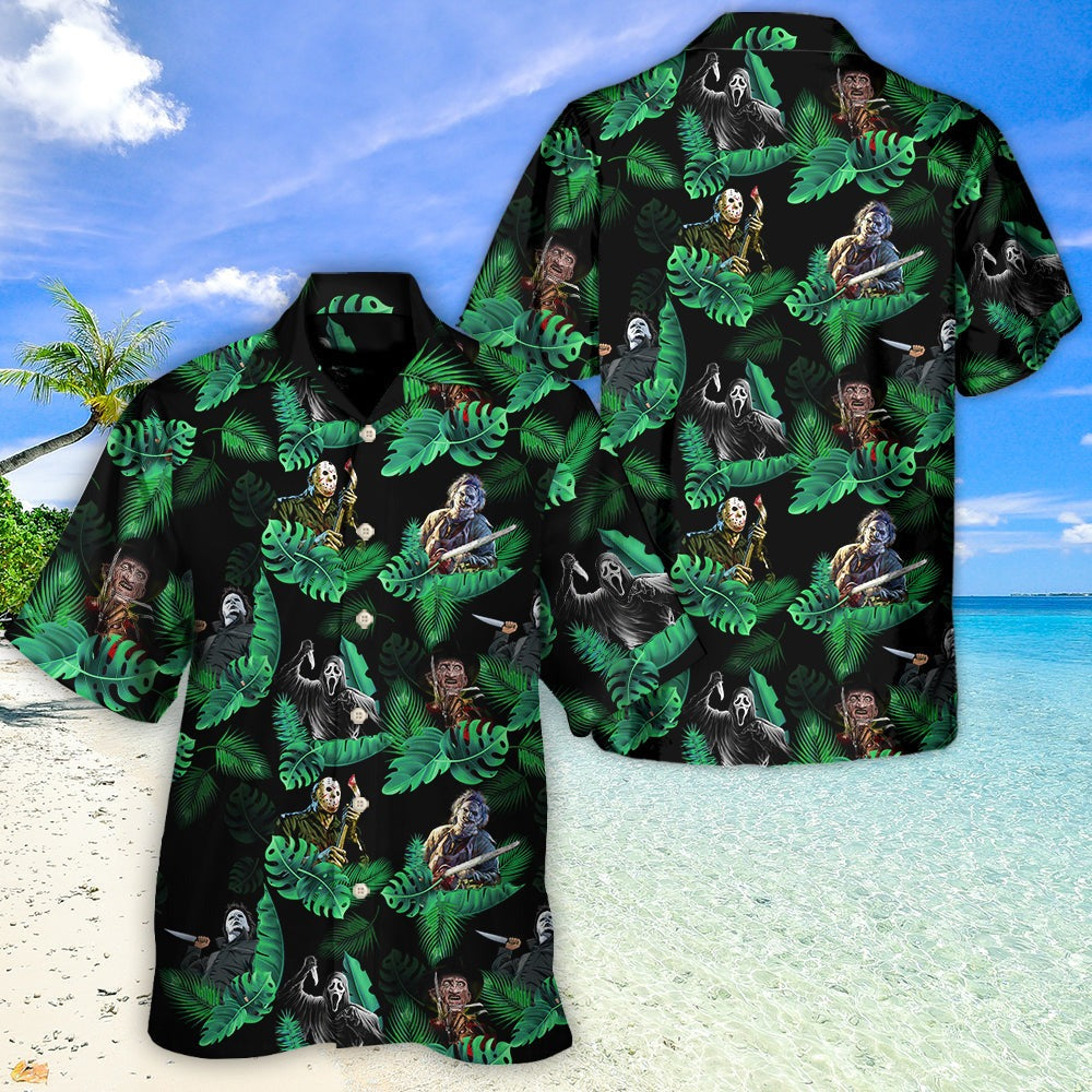 Halloween Character Horror Movie Hawaiian Shirt, Scary Halloween Shirt