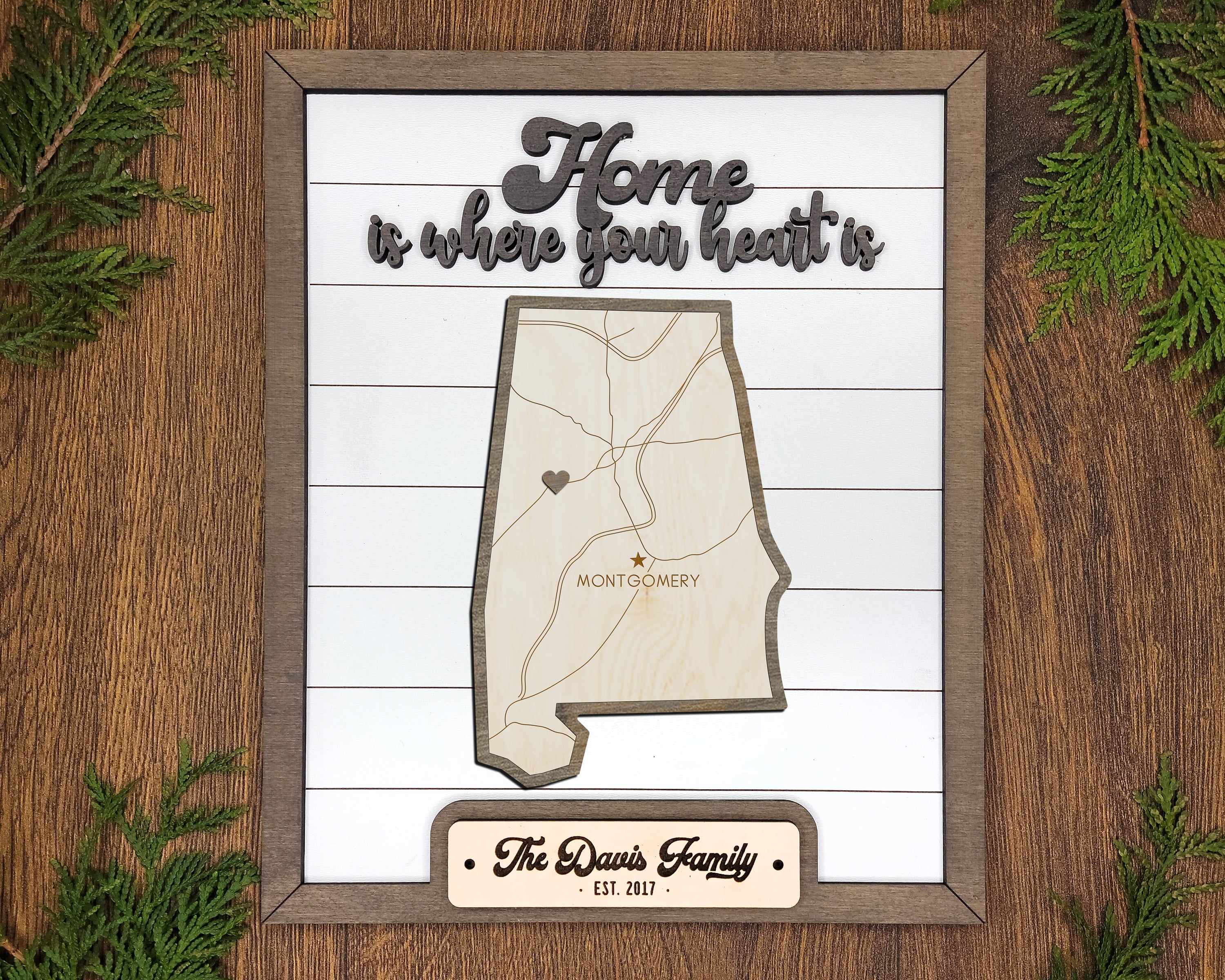 Home Sweet Home Alabama State Sign, Wooden State Sign, Home State Sign, Best Housewarming Gifts