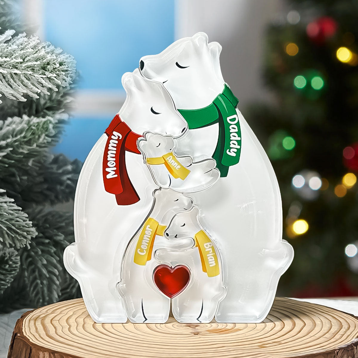 Personalized Acrylic Bear Family Puzzle, Hugging Bear Puzzle, Family Gifts