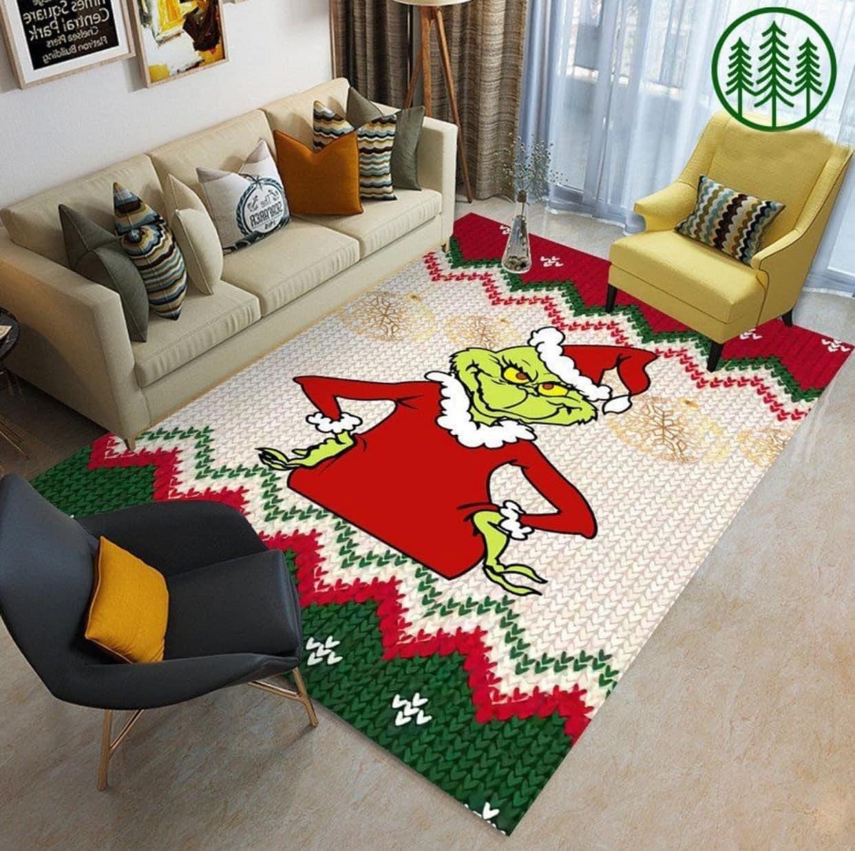 The Grinch Christmas Area Rug Carpet, Grinch Rug, Christmas Room Decor