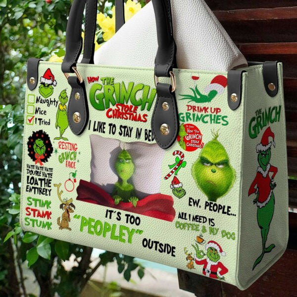 How The Grinch Stole Christmas Leather Handbag, Grinch Handbag, Christmas Gifts