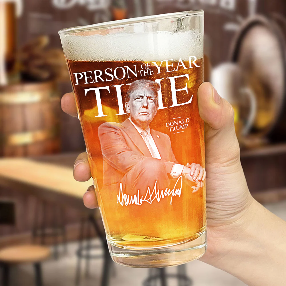 Trump2025 Person Of The Year Pint Glass, 47th US President Beer Glass, Valentine Gift For Him