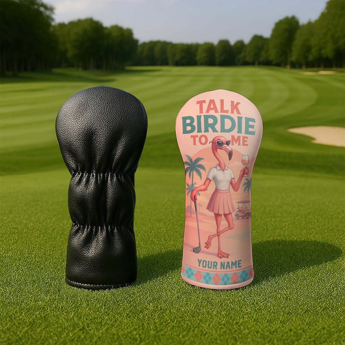 Personalized Flamingo Golf Head Cover - Golf Gift For Golfers - View 3