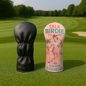 Personalized Flamingo Golf Head Cover - Golf Gift For Golfers - View 3