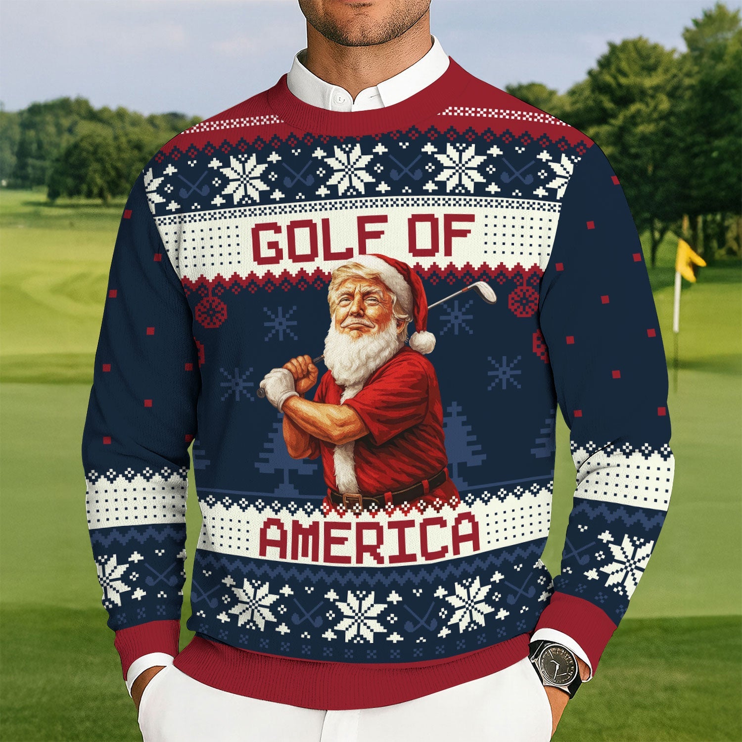 Golf Of America Funny Santa Claus Christmas Ugly Sweater, Golf Ugly Christmas Sweater, Christmas Golf Shirt