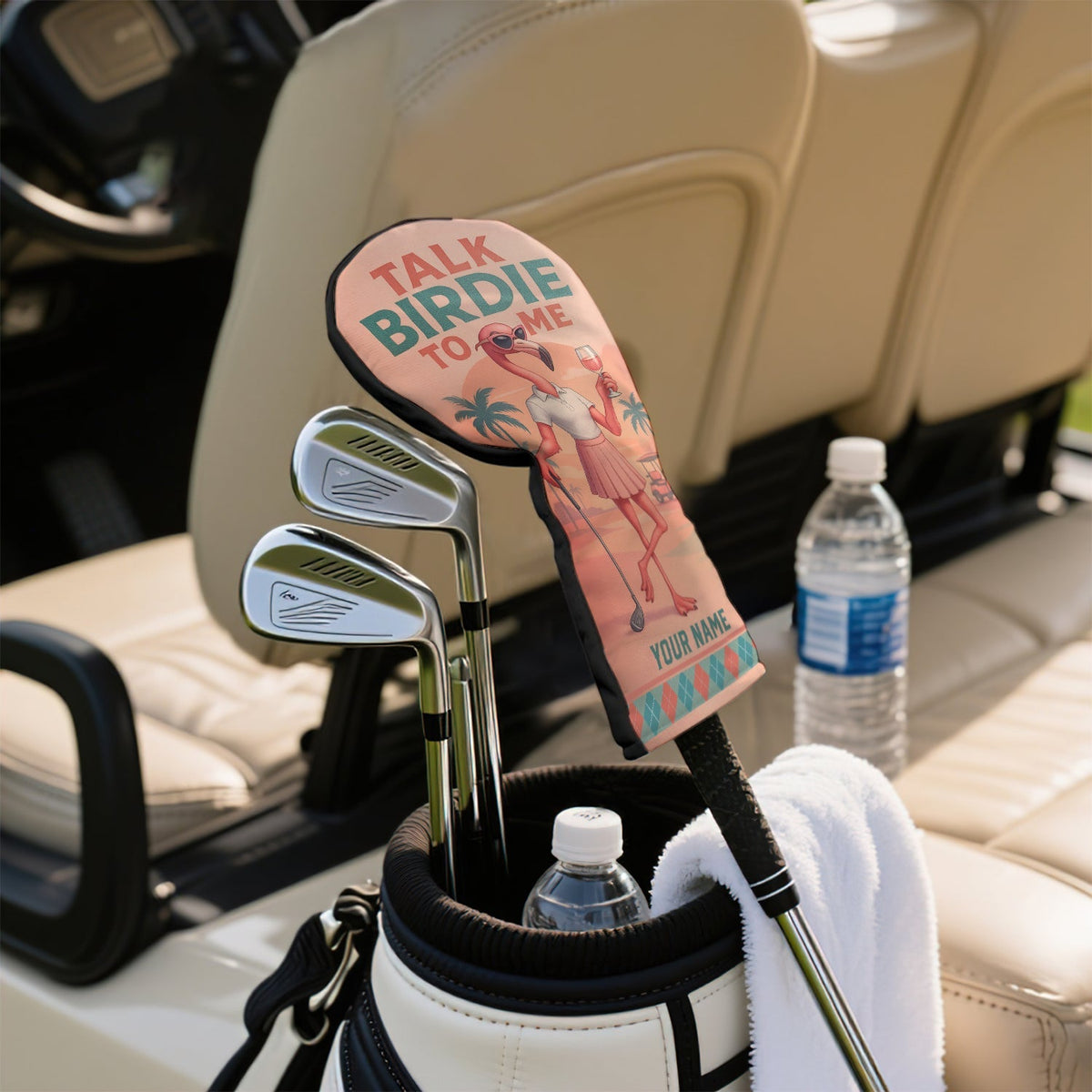 Personalized Flamingo Golf Head Cover - Golf Gift For Golfers - View 4