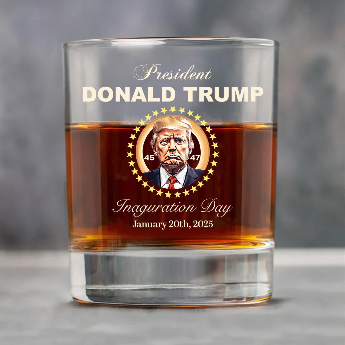 Inauguration Day 2025 Whiskey Glass, 47th President Of The United States Whiskey Glass, Patriotic Glassware