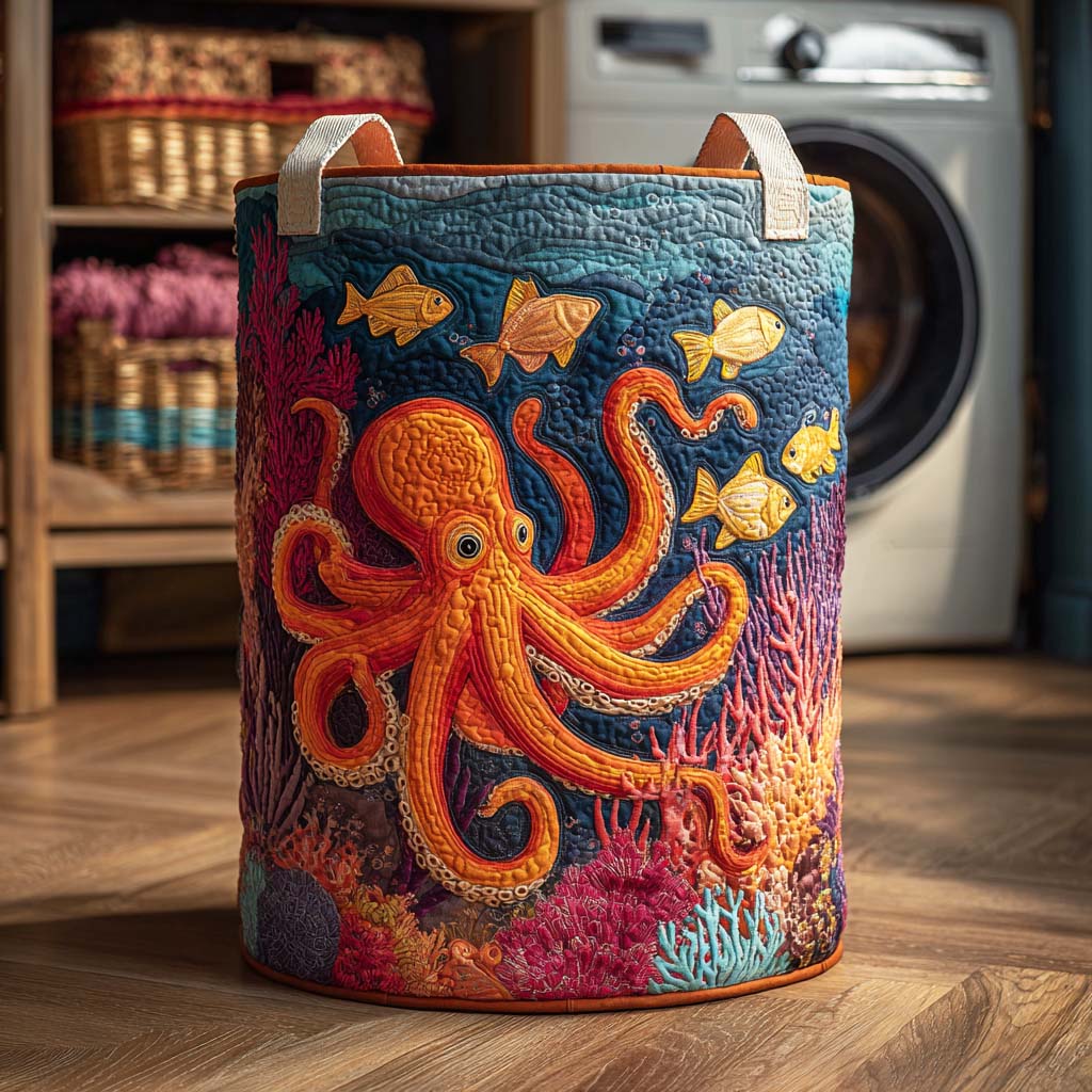 Mystic Octopus Laundry Basket Laundry Gifts, Housewarming Gift Ideas, Mother's Day Gifts
