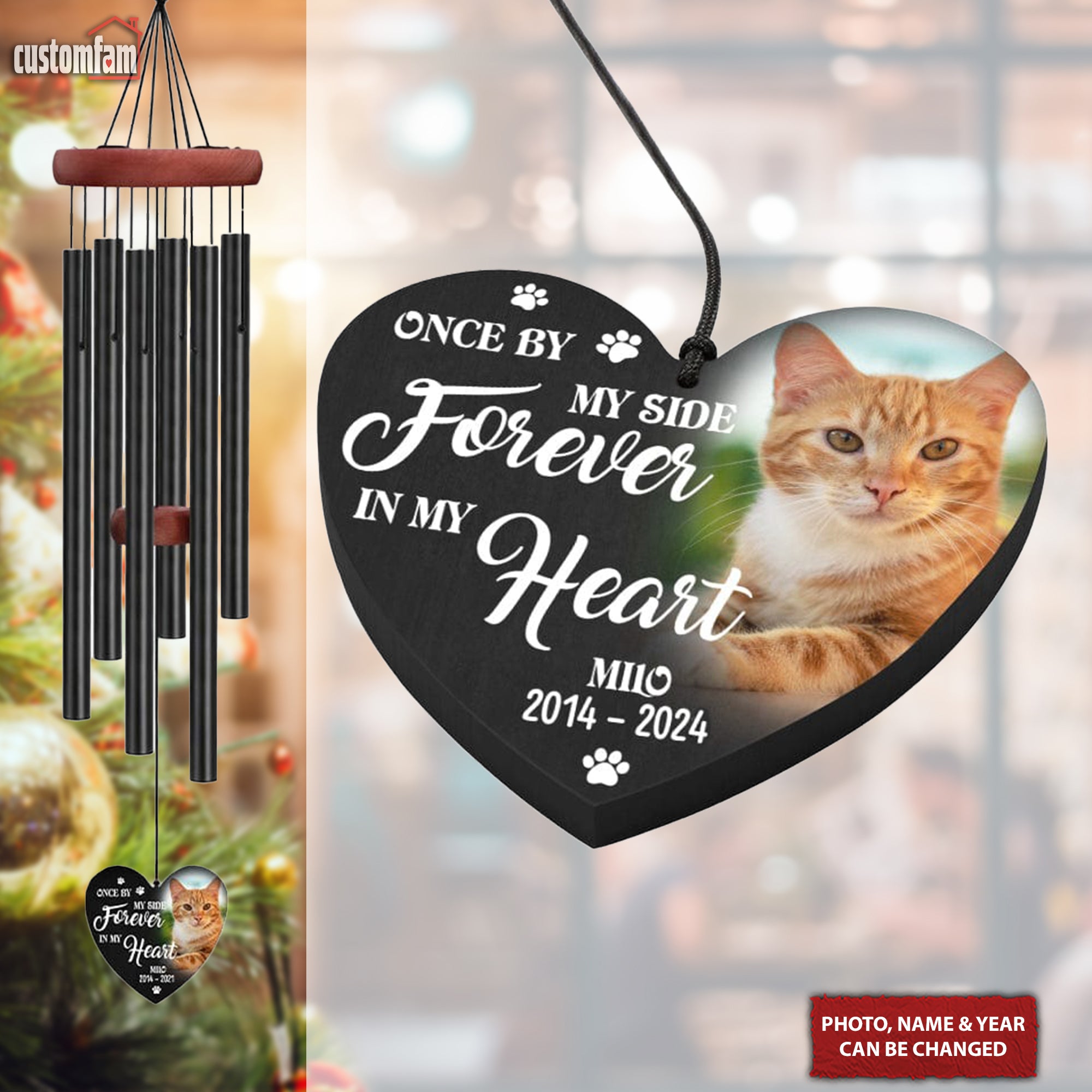 If Love Could Have Kept You Here Custom Photo Pet Memorial Wind Chimes, Gift For Dog Lovers