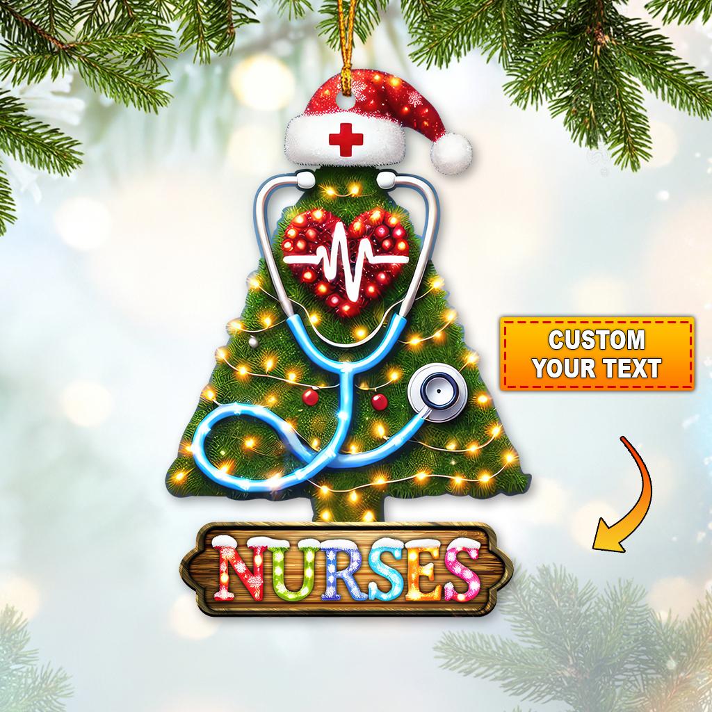 Nurse Christmas Ornaments, Custom Acrylic Christmas Ornaments, Nurse Christmas Tree