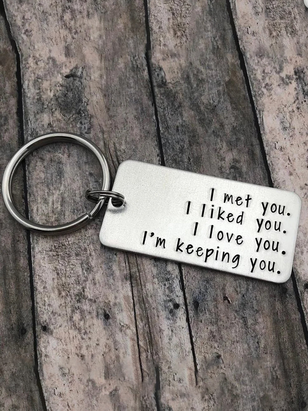 I Met You I Liked you I Love You I'm Keeping You Couple Keychain, Valentine's Day Gift