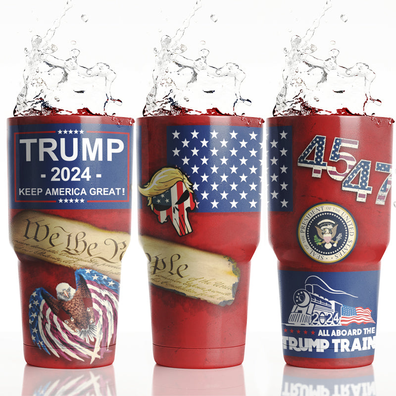 Personalized Trump 2024 Stainless Steel Tumbler, Stanley Tumbler with Handle, Insulated Tumbler