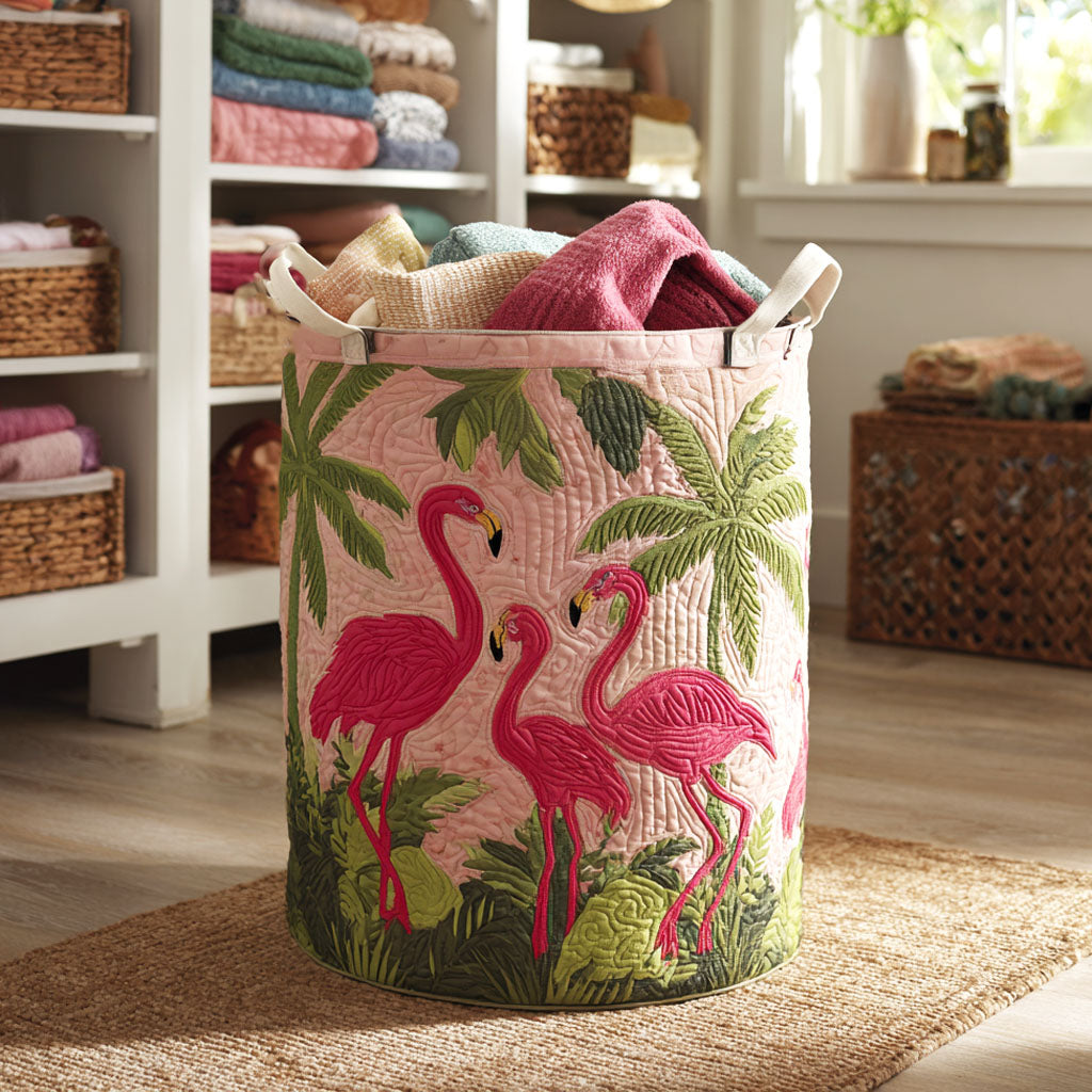 Palm Flamingo Laundry Basket Laundry Gifts, Housewarming Gift Ideas, Mother's Day Gifts