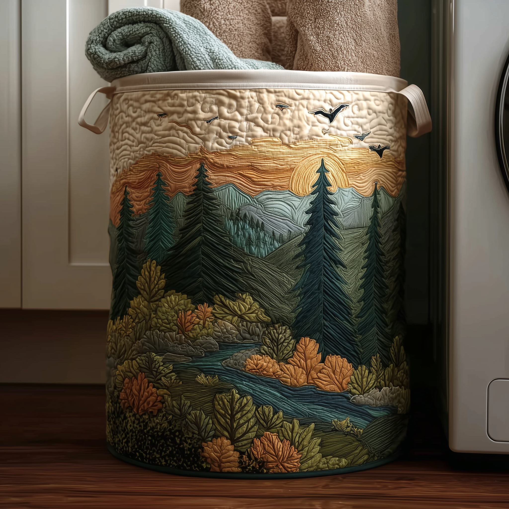 Peaceful Pines Laundry Basket Laundry Gifts, Housewarming Gift Ideas, Mother's Day Gifts