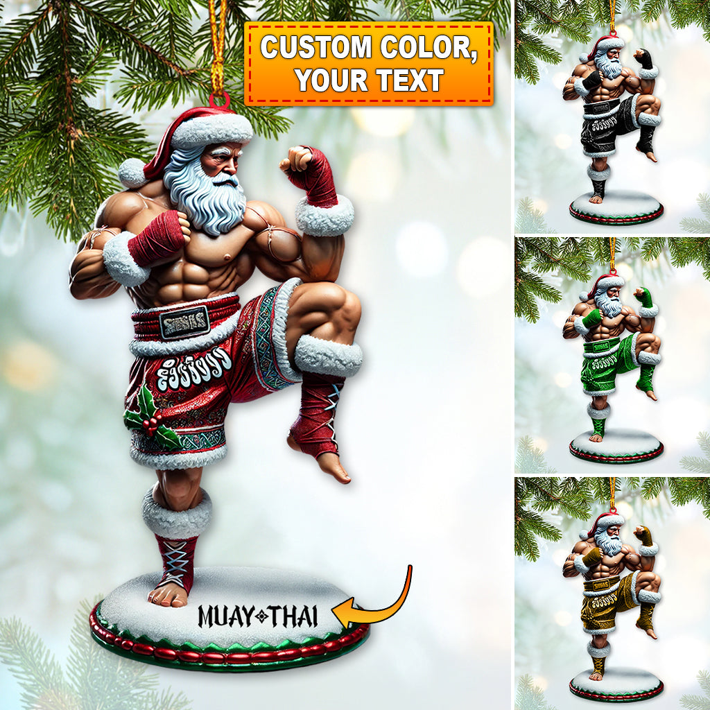 Santa Claus Ornaments, Muay Thai, Personalized Acrylic Christmas Ornament