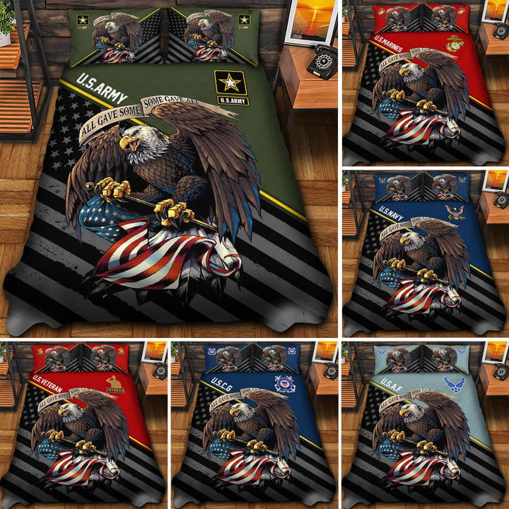 Premium All Gave Some Some Gave All US Bedding Set, Quilt Bed Set, Veteran Gift