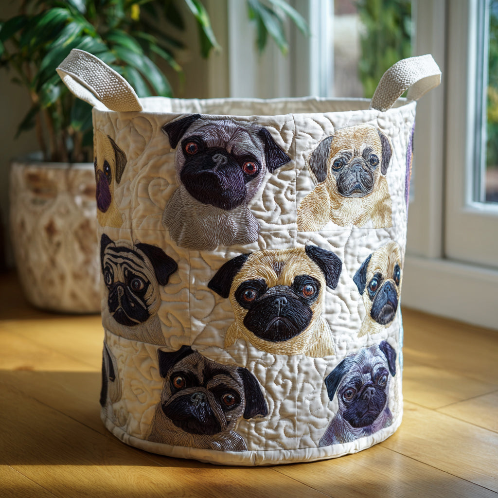 Pug Family Laundry Basket Laundry Gifts, Housewarming Gift Ideas, Mother's Day Gifts
