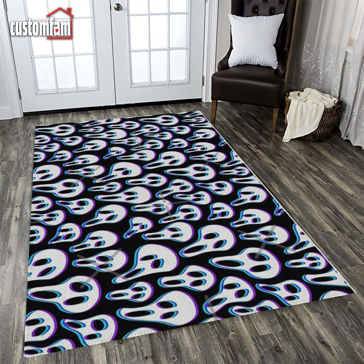 Ghosteface Rug Ghostface Pattern Halloween Area Rug, Horror Movie Rug, Gifts For Horr ...