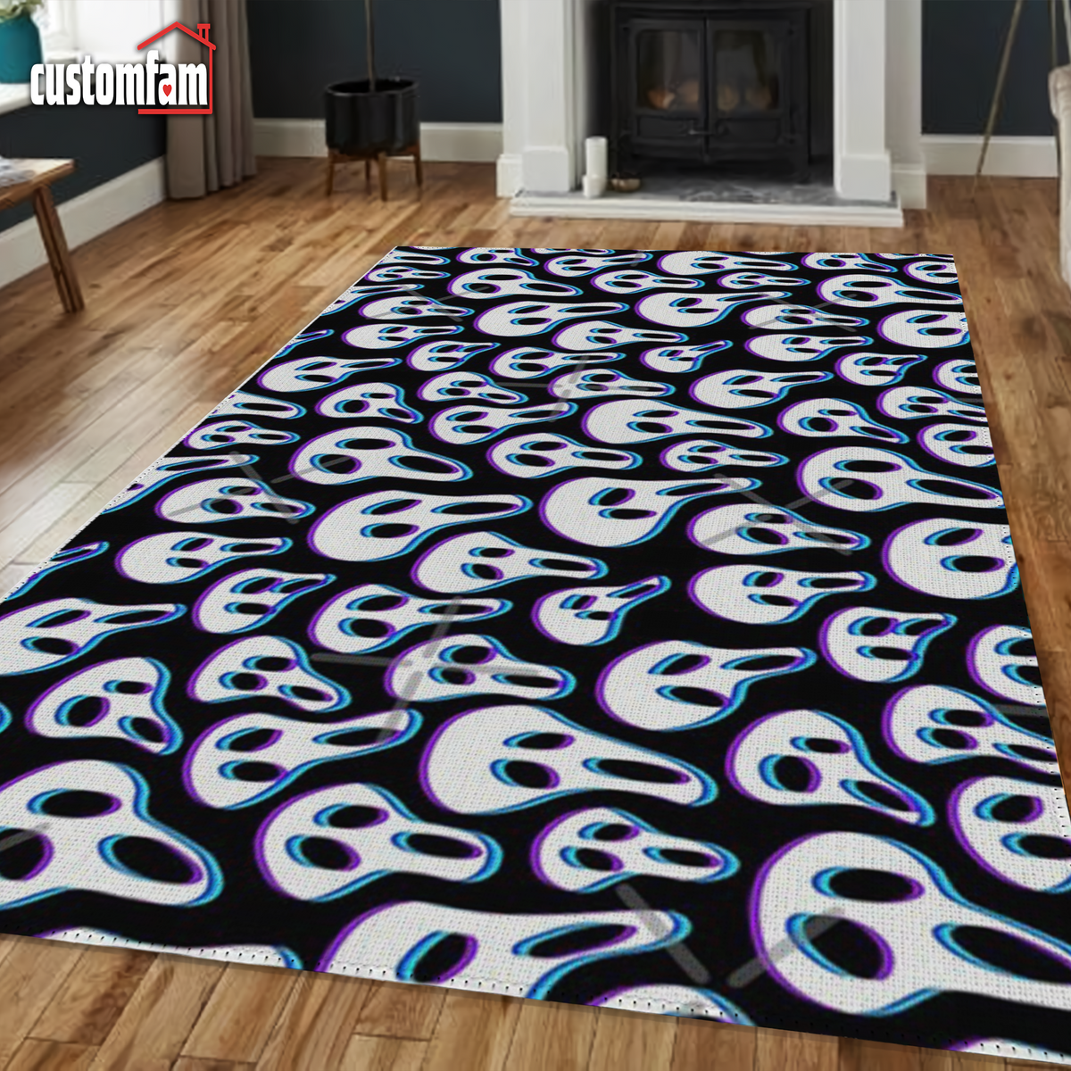 Ghosteface Rug Ghostface Pattern Halloween Area Rug, Horror Movie Rug, Gifts For Horr ...
