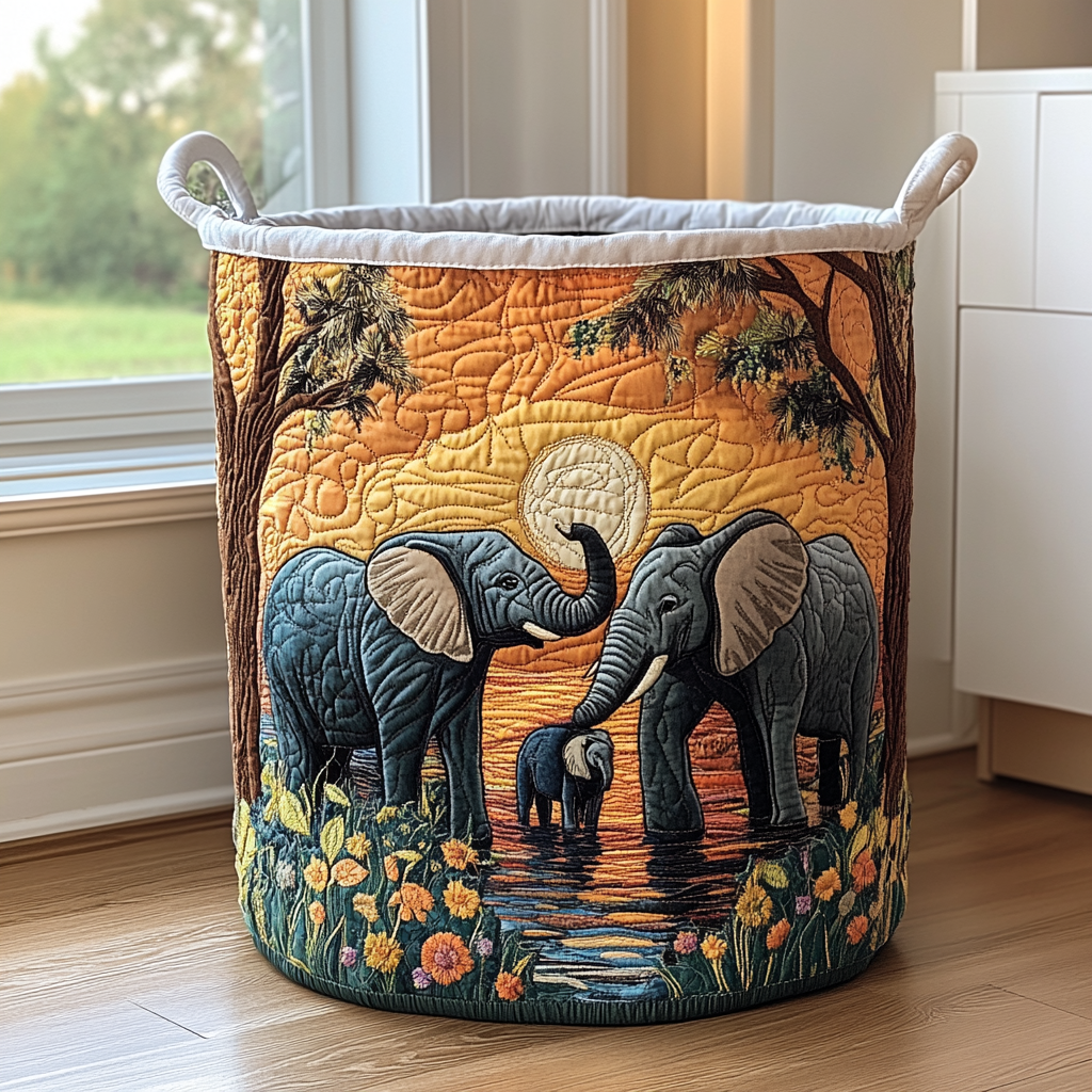 Rustic Elephant Laundry Basket Laundry Gifts, Housewarming Gift Ideas, Mother's Day Gifts