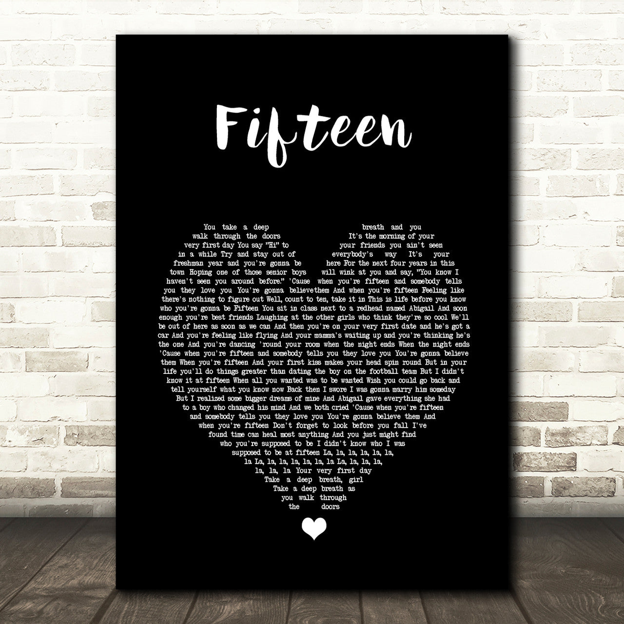 Fifteen Canvas Wall Art With Song Lyrics, Black Heart Song Lyric Music Canvas, Gift For Swifties