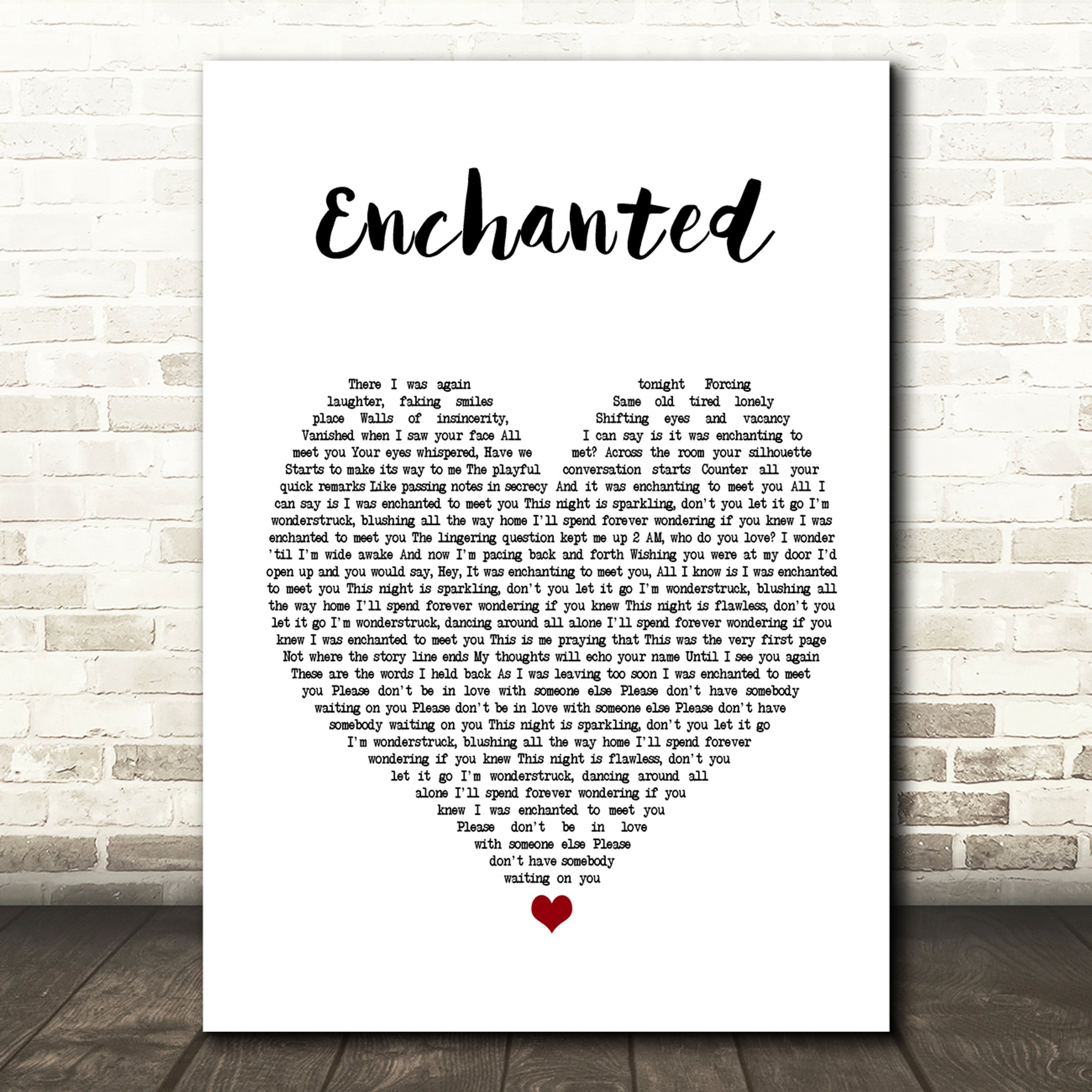 Enchanted Canvas Wall Art With Song Lyrics, Heart Song Lyric, Gift For Swifties