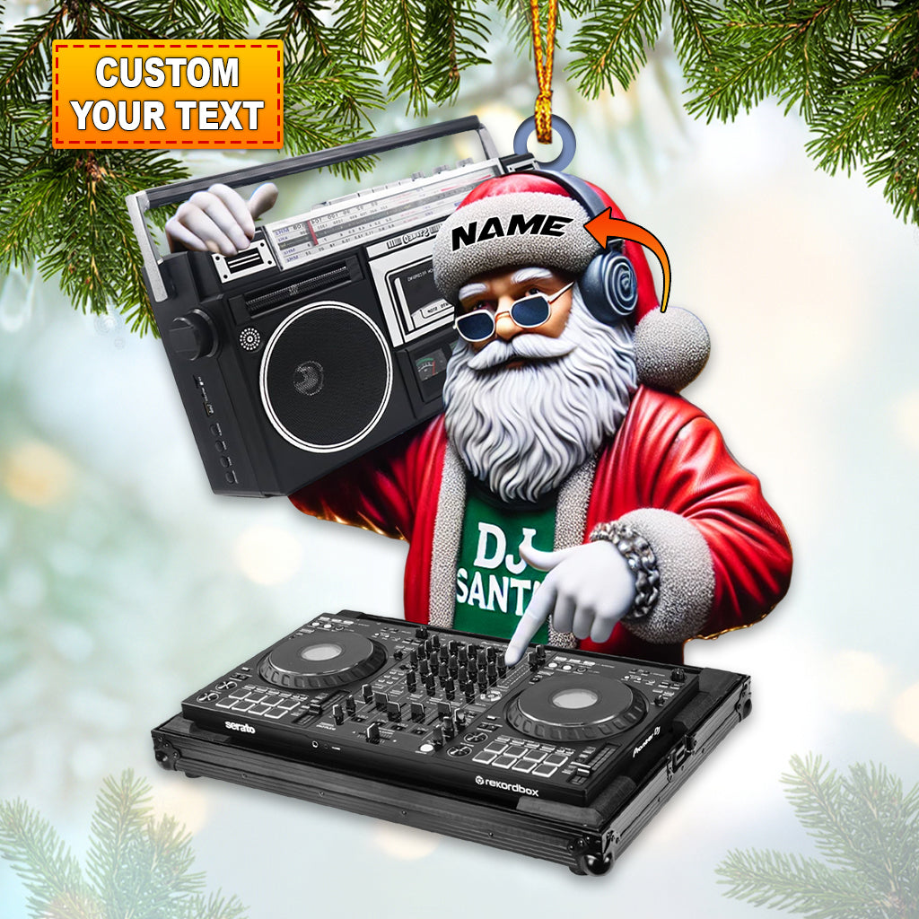 DJ Christmas Ornament, Santa Personalized Ornament, Christmas Gift for Musicians