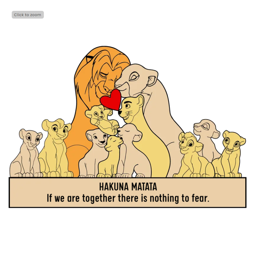 Custom Engraved Wooden Lion Family With 10 Kids Puzzle, Family Puzzle, Family Gift Idea