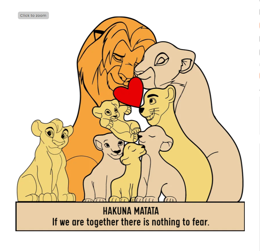 Custom Engraved Wooden Lion Family With 6 Kids Puzzle, Family Puzzle, Family Gift Idea