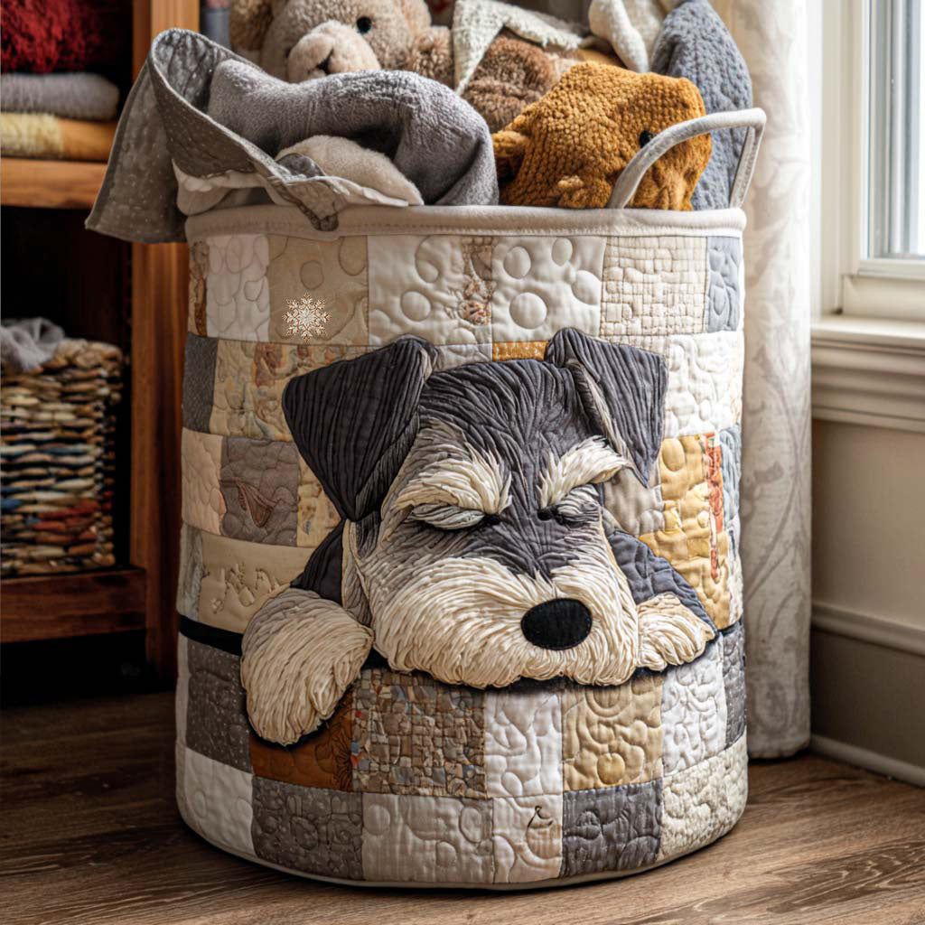 Sleepy Schnauzer Laundry Basket Laundry Gifts, Housewarming Gift Ideas, Mother's Day Gifts