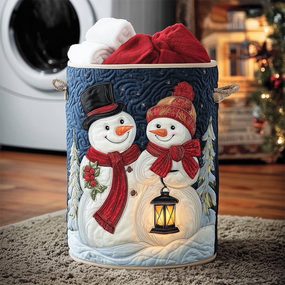 Snowman Love Scene Laundry Basket Laundry Gifts, Housewarming Gift Ideas, Mother's Day Gifts